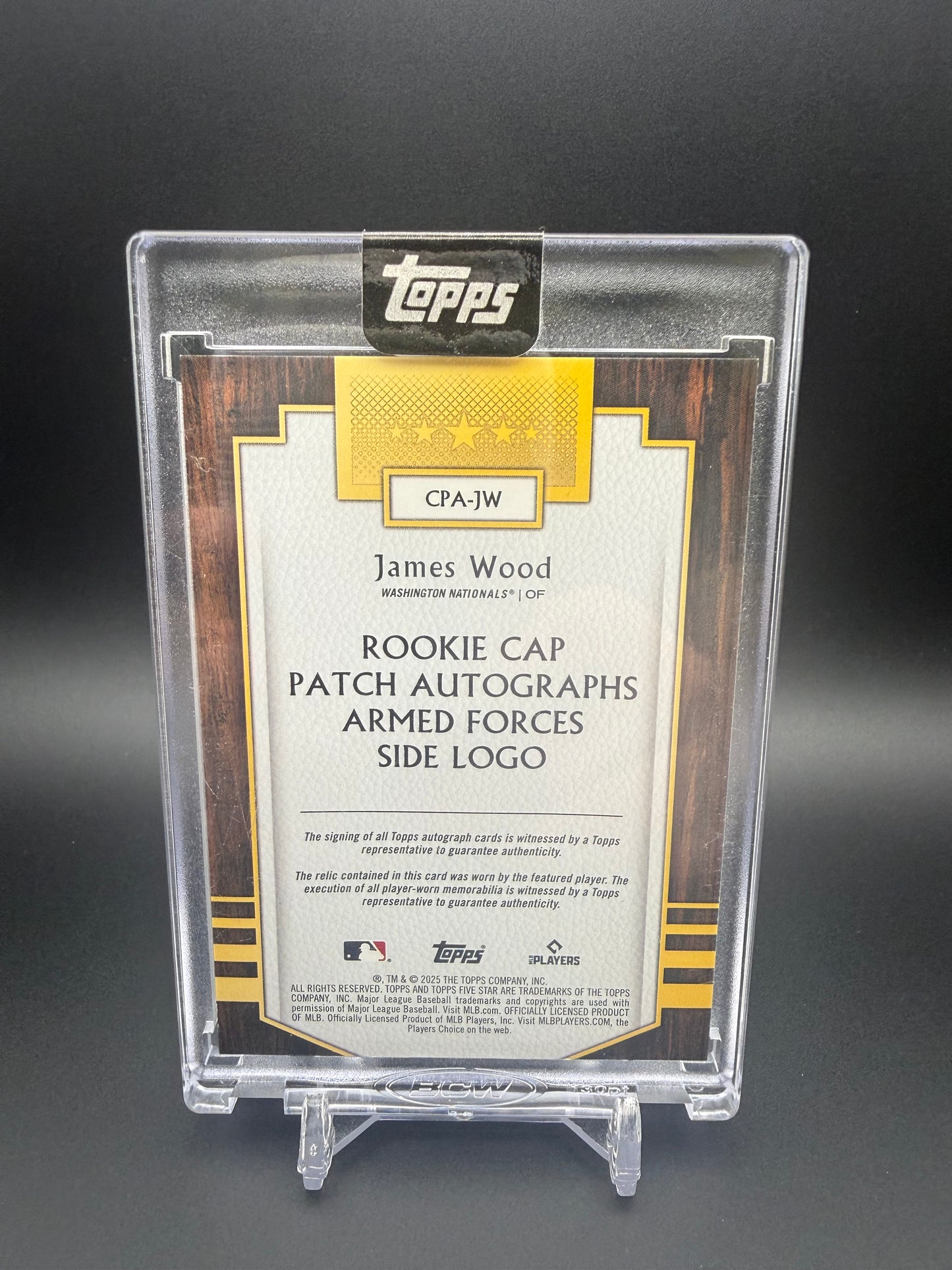 2025 TOPPS FIVE STAR JAMES WOOD ROOKIE PATCH AUTO 1/1 AMERICAN FLAG LOGO ONE OF ONE AUTOGRAPH