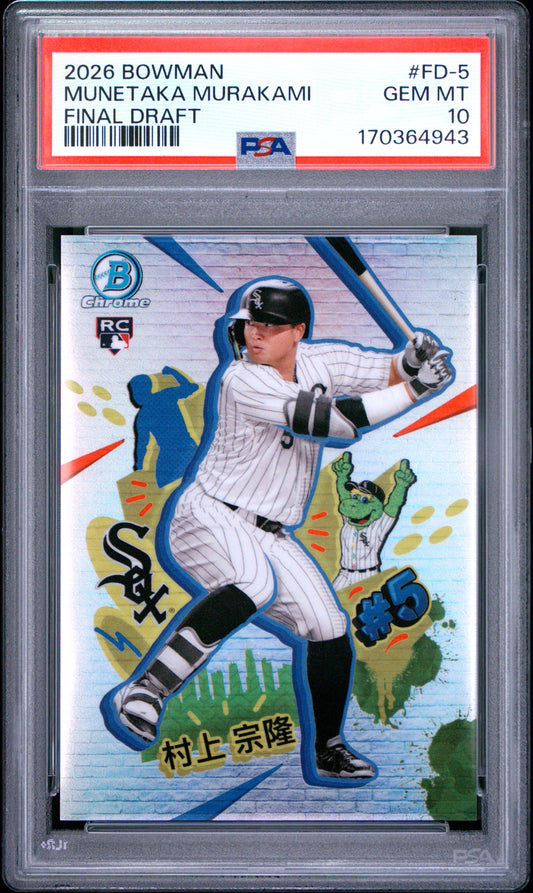2026 BOWMAN CHROME FINAL DRAFT #FD-5 MUNETAKA MURAKAMI PSA 10 GEM MINT