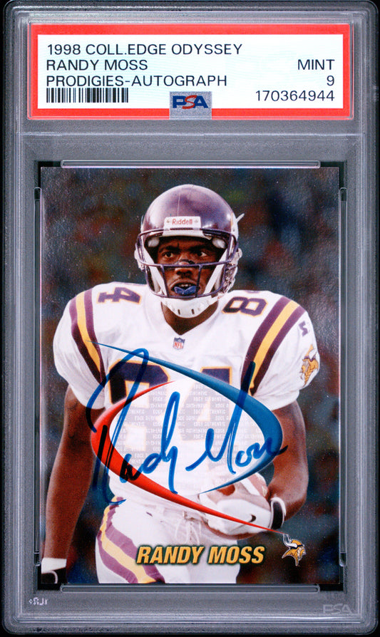 1998 COLLECTOR'S EDGE ODYSSEY PRODIGIES RANDY MOSS PRODIGIES-AUTOGRAPH PSA 9 MINT