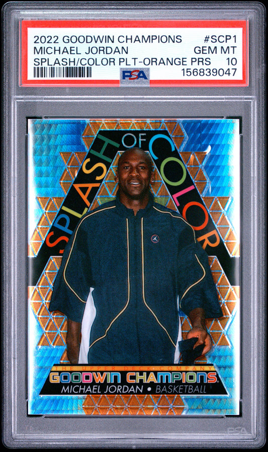 2022 GOODWIN CHAMPIONS MICHAEL JORDAN #SCP1 SPLASH OF COLOR #/499 PSA 10 GEM MINT