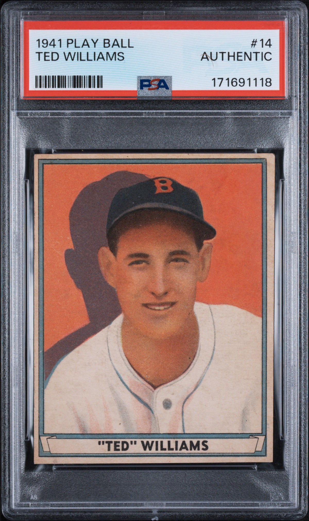 1941 PLAY BALL #14 TED WILLIAMS PSA AUTHENTIC
