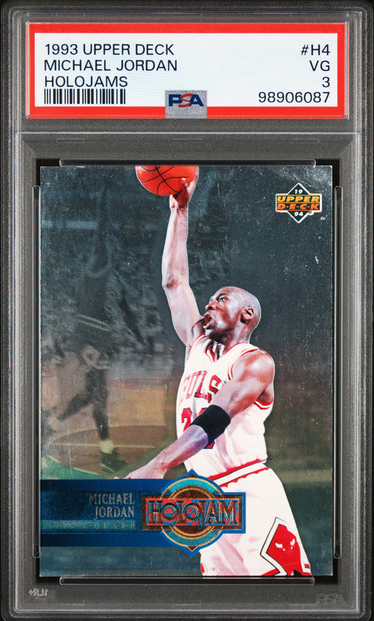 1993 UPPER DECK MICHAEL JORDAN #H4 HOLOGRAMS PSA 3