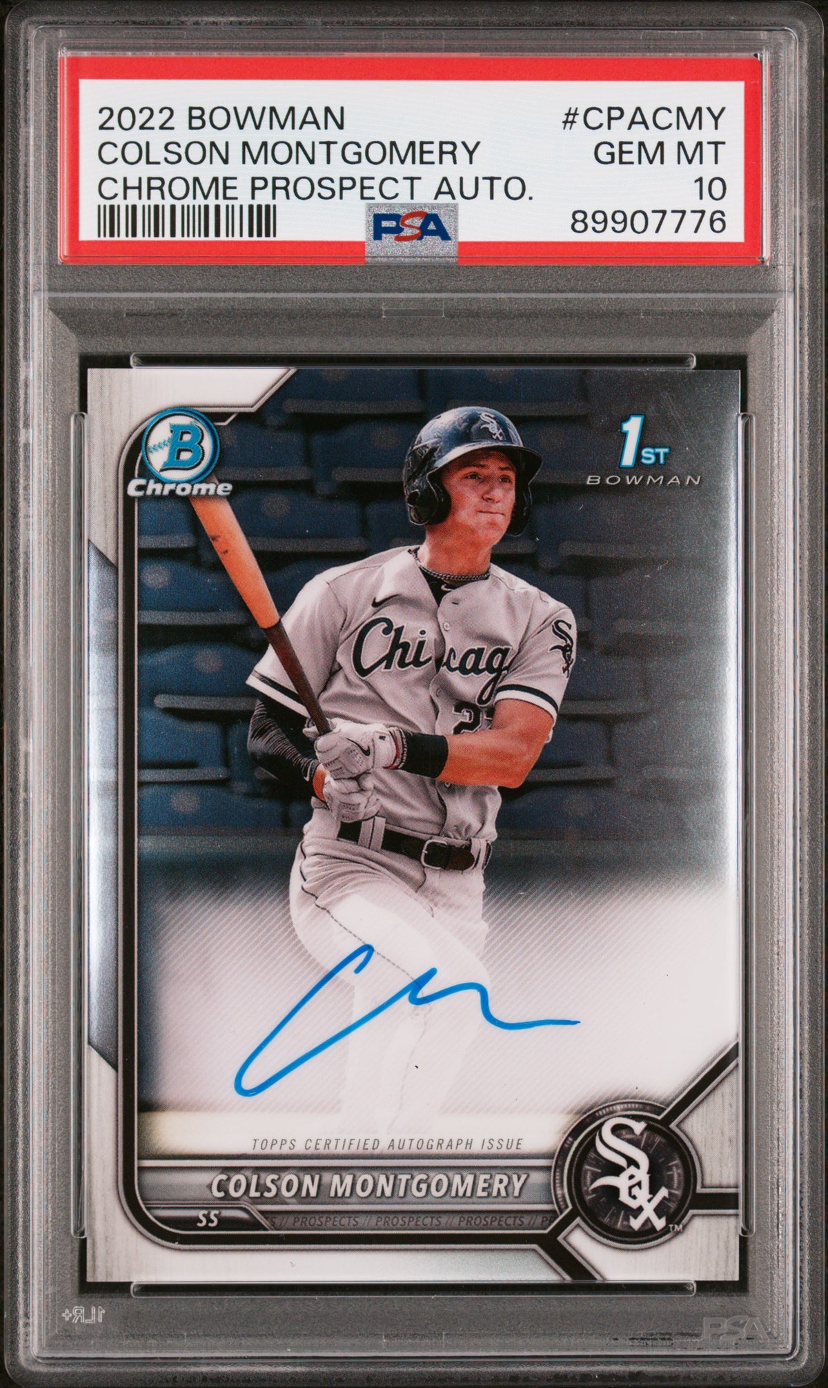 2022 BOWMAN CHROME PROSPECT AUTOGRAPHS #CPACMY COLSON MONTGOMERY AUTO PSA 10 GEM MINT