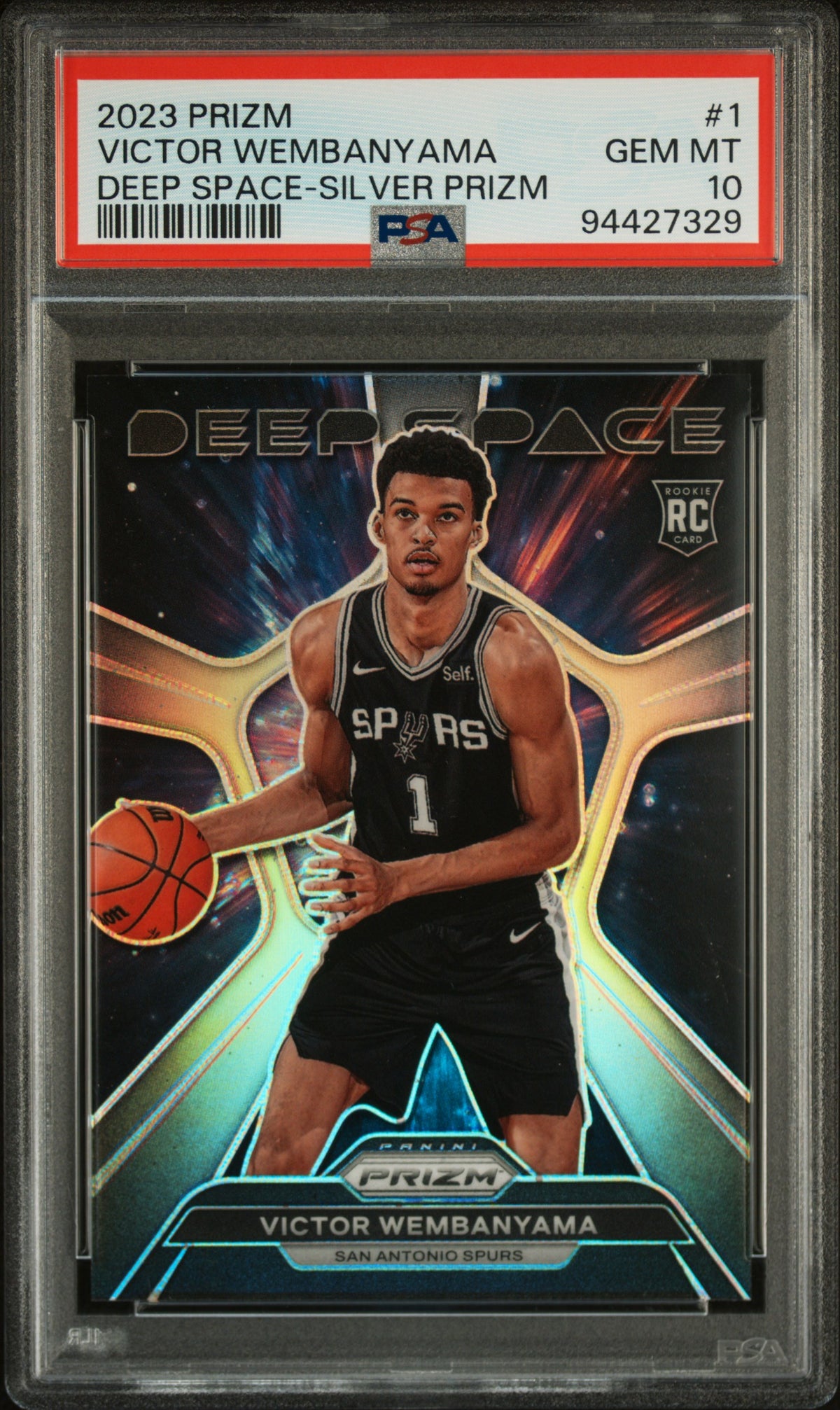 2023 PANINI PRIZM DEEP SPACE #1 VICTOR WEMBANYAMA DEEP SPACE-SILVER PRIZM PSA 10 GEM MINT