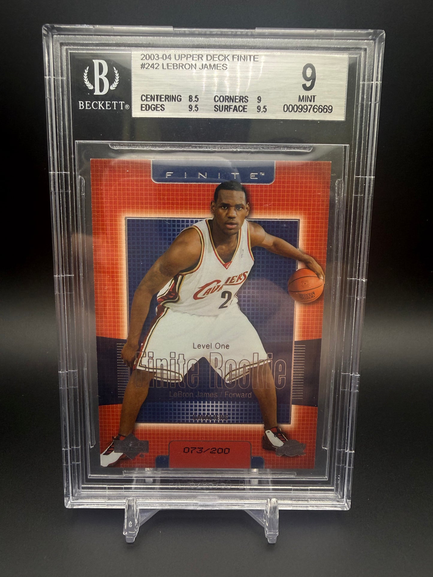 2003-04 UPPER DECK FINITE #242 LEBRON JAMES #/200 BGS 9 ROOKIE