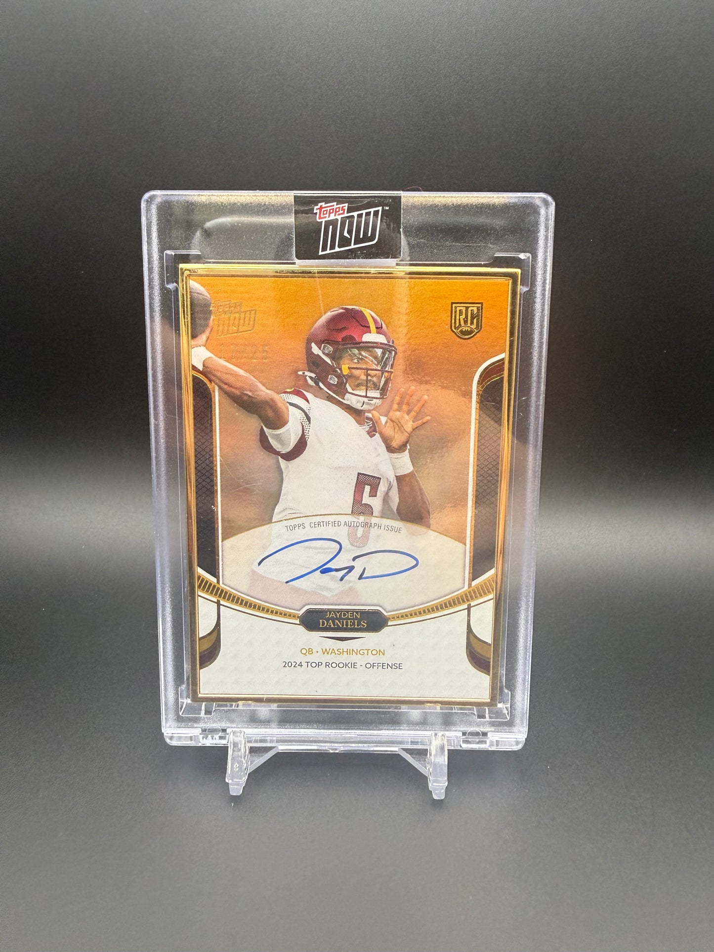 2024 TOPPS NOW JAYDEN DANIELS AUTOGRAPH #/25 ORANGE AUTO