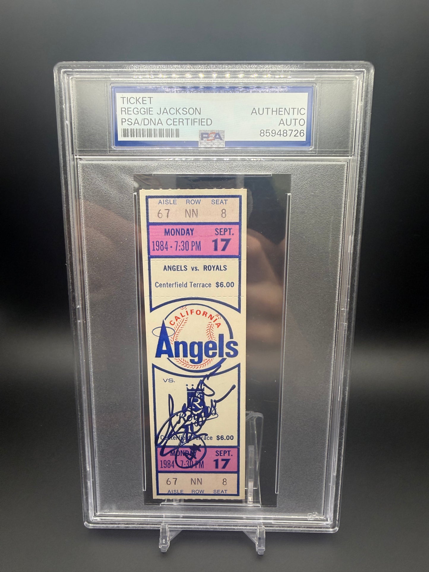 Reggie Jackson 500th Home Run Signed Ticket September 17, 1984 PSA DNA AUTOGRAPH