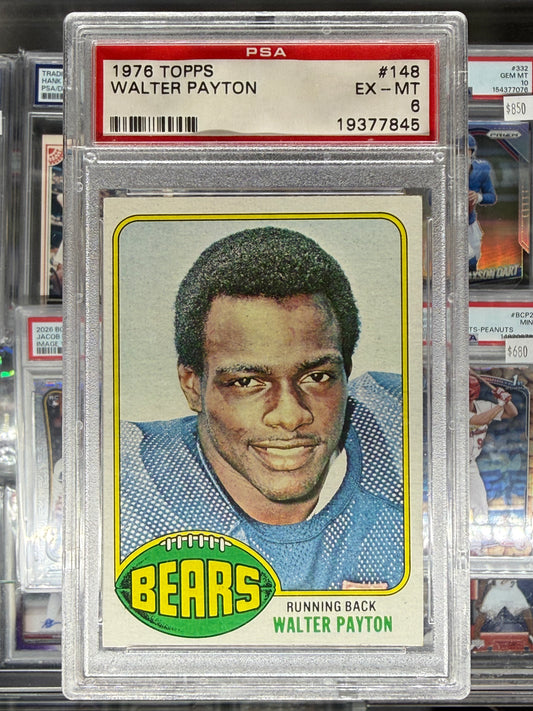 1976 TOPPS WALTER PAYTON #148 PSA 6 EX-MT ROOKIE CENTERED!