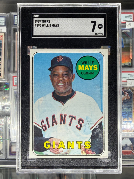 1969 TOPPS WILLIE MAYS #190 SGC 7 NM