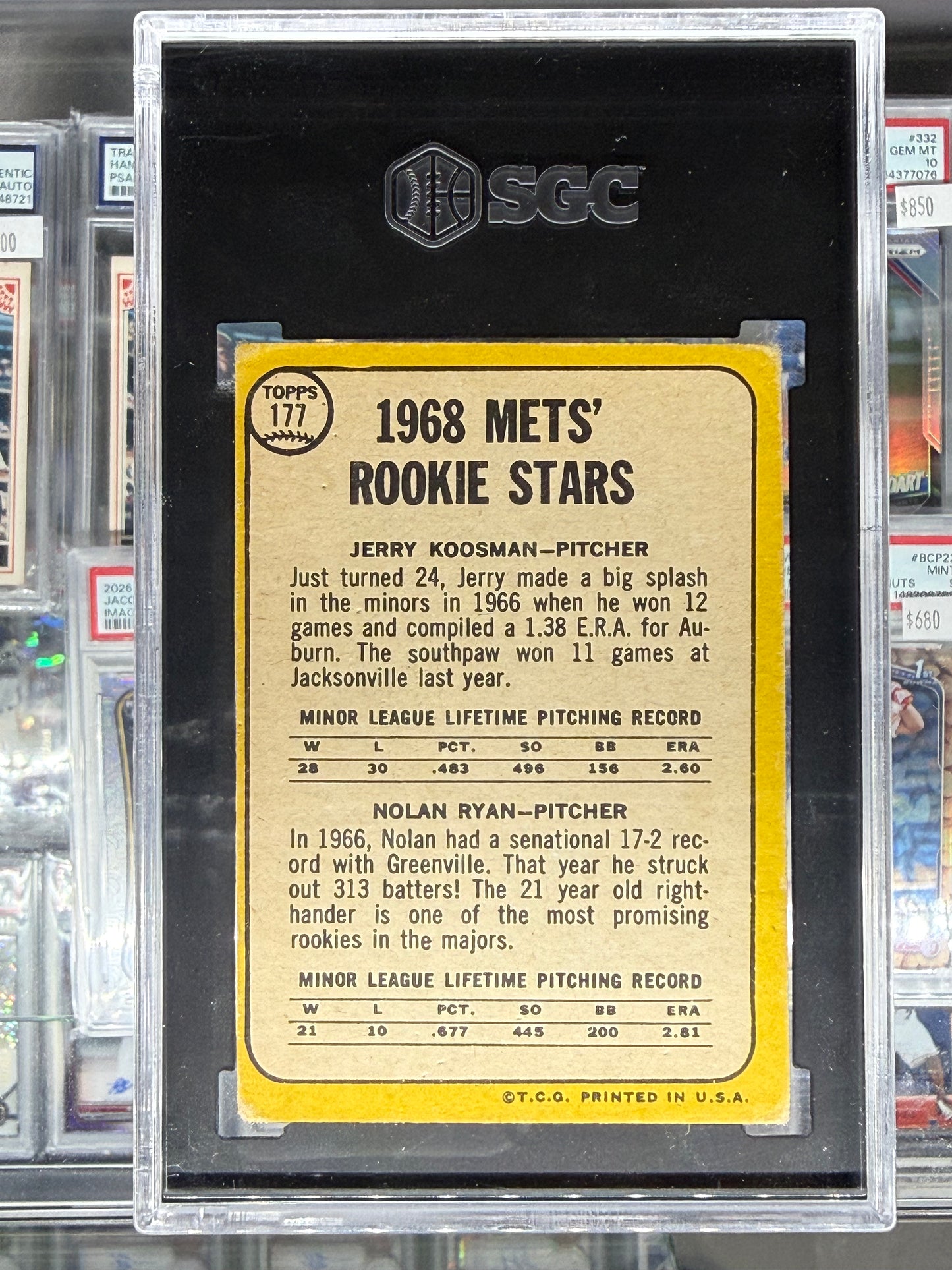 1968 TOPPS NOLAN RYAN #177 SGC 1.5 FR ROOKIE