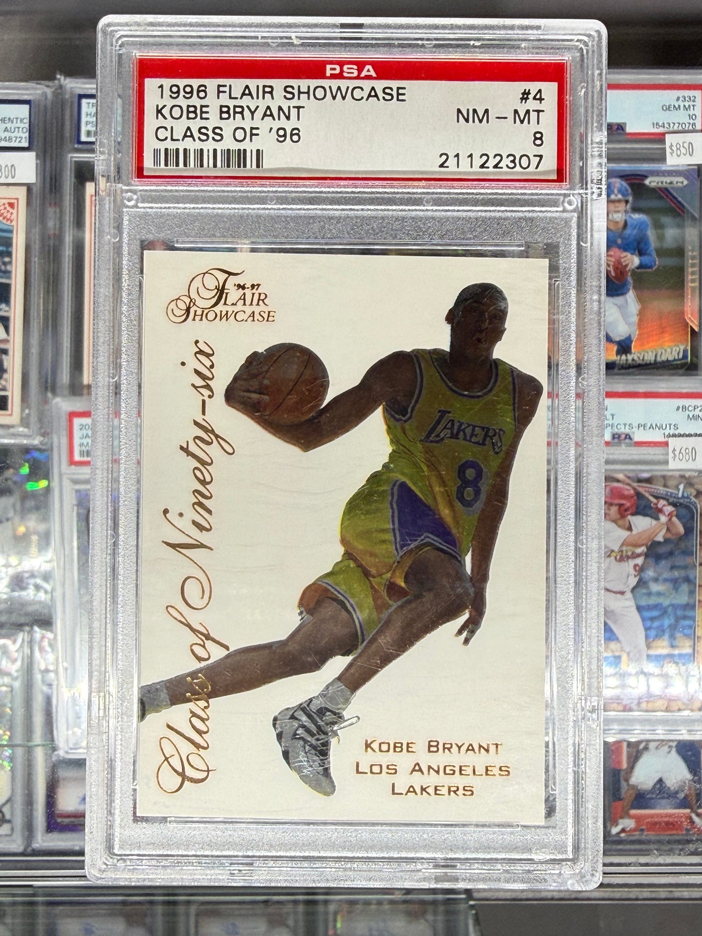 1996 FLAIR SHOWCASE #4 KOBE BYRANT CLASS OF '96 PSA 8
