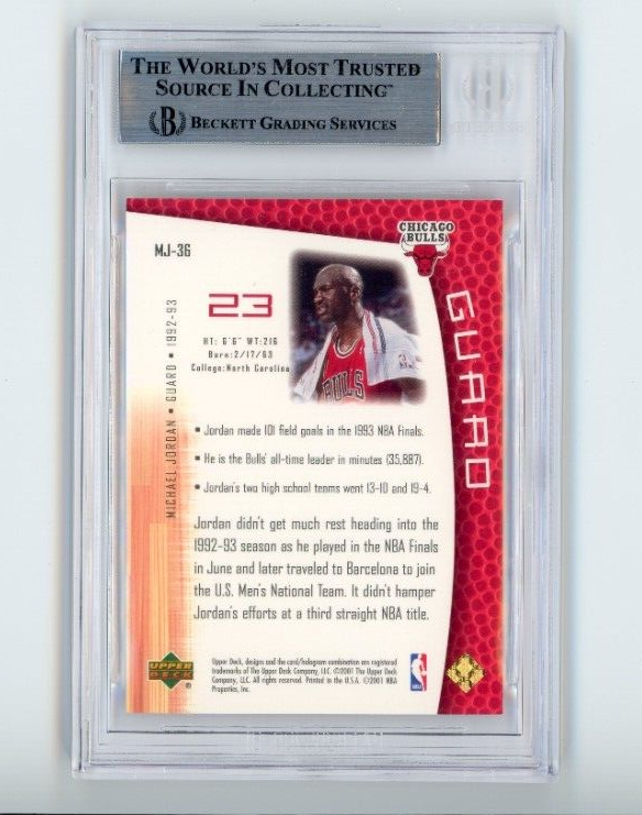 2001-02 Upper Deck MJs Back Michael Jordan 23 Karat Gold #04/23 - BGS 9 MINT